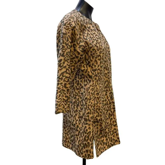 *Carol Anderson by Invitation Brown & Black Jacket Animal Print One Button XS - Picture 2 of 5